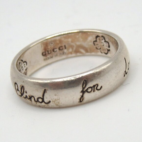 Authentic GUCCI BLIND FOR LOVE ring Ag925 [Used] - Picture 1 of 7
